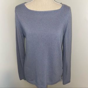 Benedetta B light blue wool cashmere blend boatneck sweater size Large